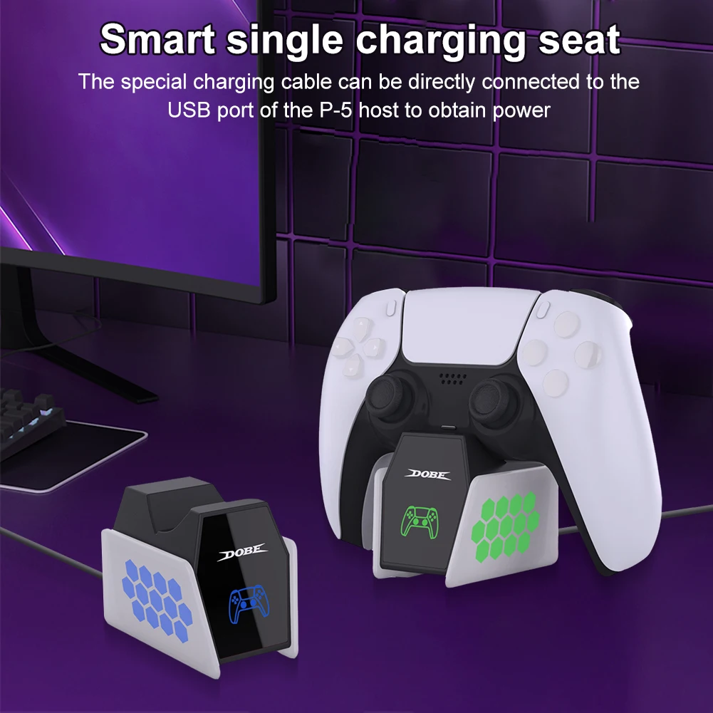 【Exclusive】 Single PS5 Controller Charger Charging Station Docking for 5 DualSense Controller PS5 Fast Charging Station Stand.