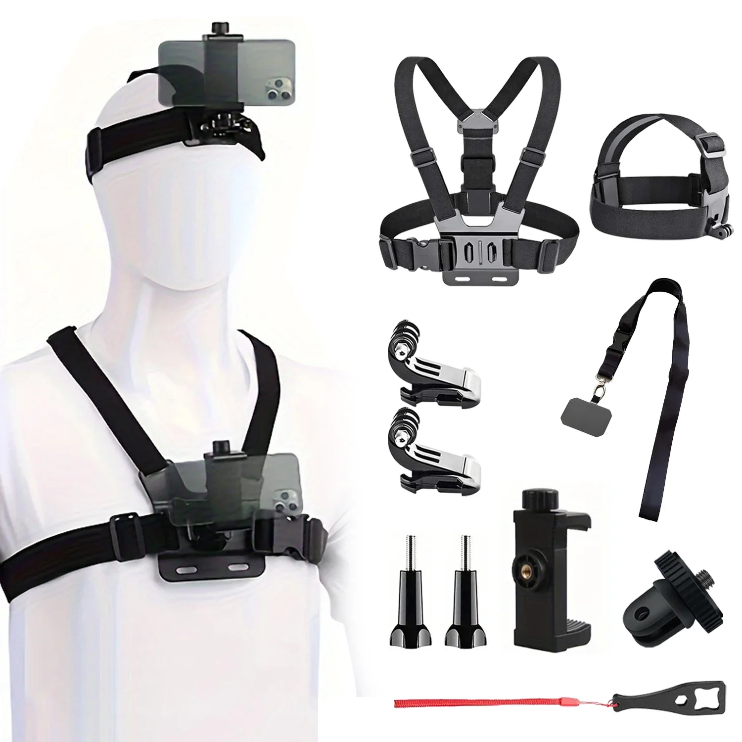 Chest Mount POV Waterproof Camera & Phone Holder - Adjustable for iPhone 14-16 Pro Max 1