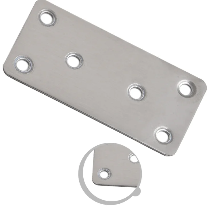 1pc 6Holes Wooden Angle Corner Brackets Furniture Flat Mending Repair Plate Stainless Steel 40*80mm Hardware Home Improvement