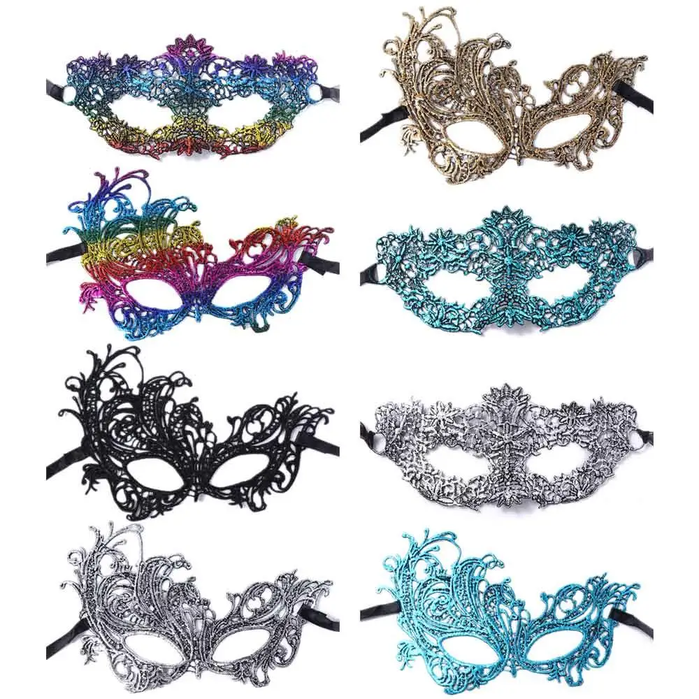 

Hollow Halloween Supply Cosplay Prom Props Costume Eye Mask Bronzing Party Supplies Dance Masks Lace Masquerade Venice Mask