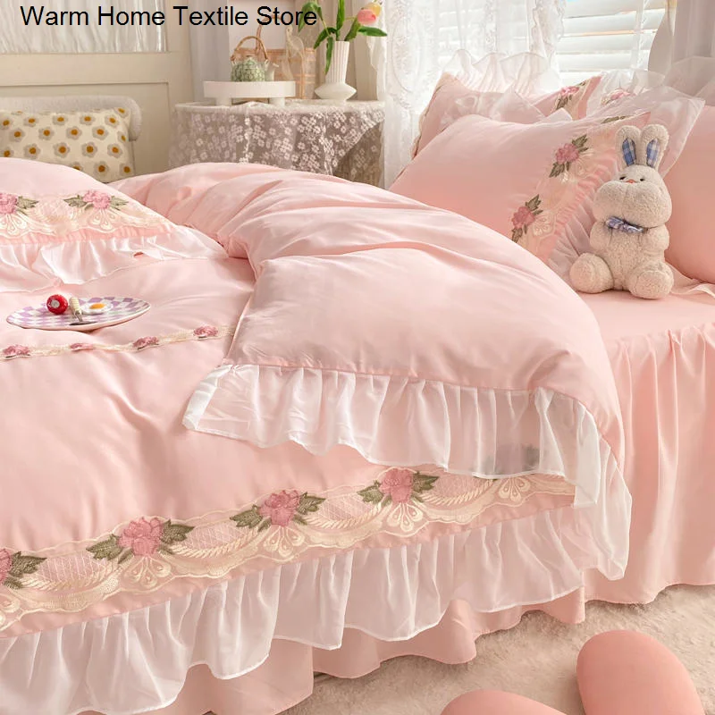 Modernes Bettlaken-Set Mit Geometrischem Muster – Für Doppelbett In Rosa, Weiß Und Schwarz, Inkl. Spannbettlaken, Bettlaken Und Kissenbezug
