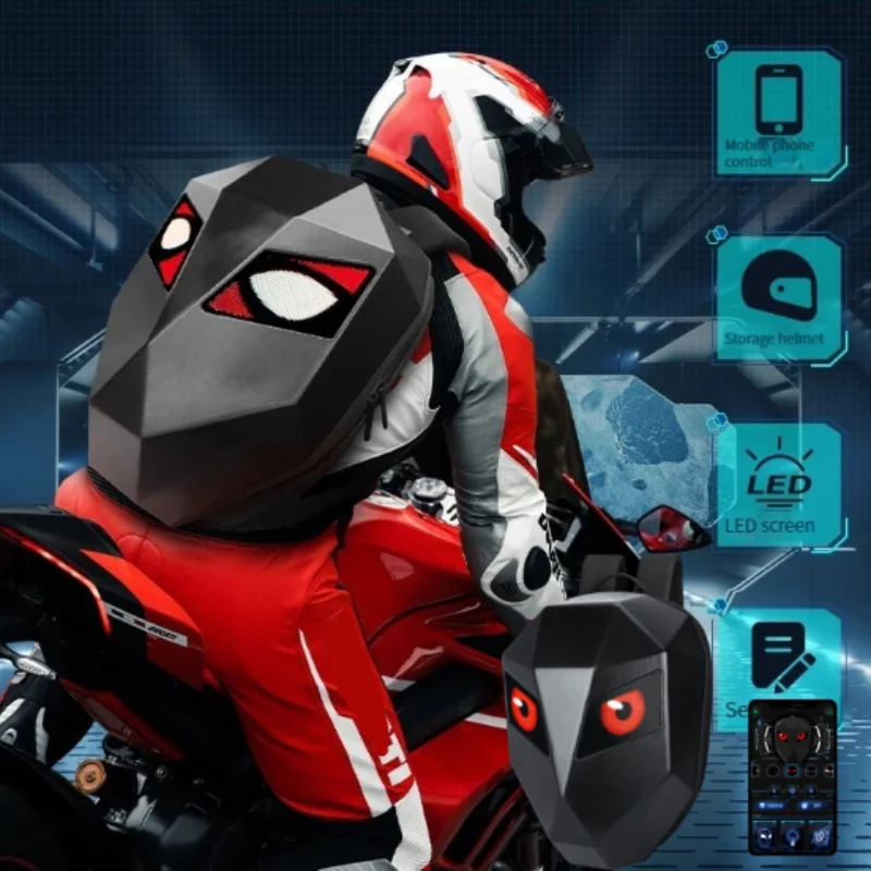 LEDBackpackLEDKnightBackpackwithEyeMotorcycleHelmetBluetoothAPPControlWaterproof