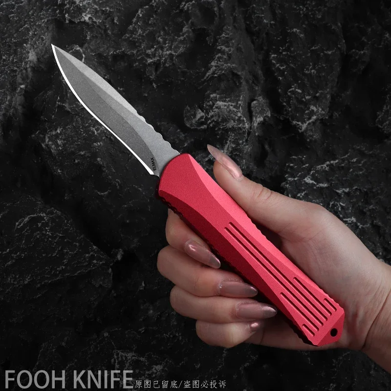 

Heretic Knives MANTICORE E OTF Tech Combat Tactical Pocket Knife Stonewashed ELMAX Blade CNC Aluminum Alloy EDC Pocketknife