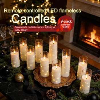White 9PCS LED Dimmable Candles 1