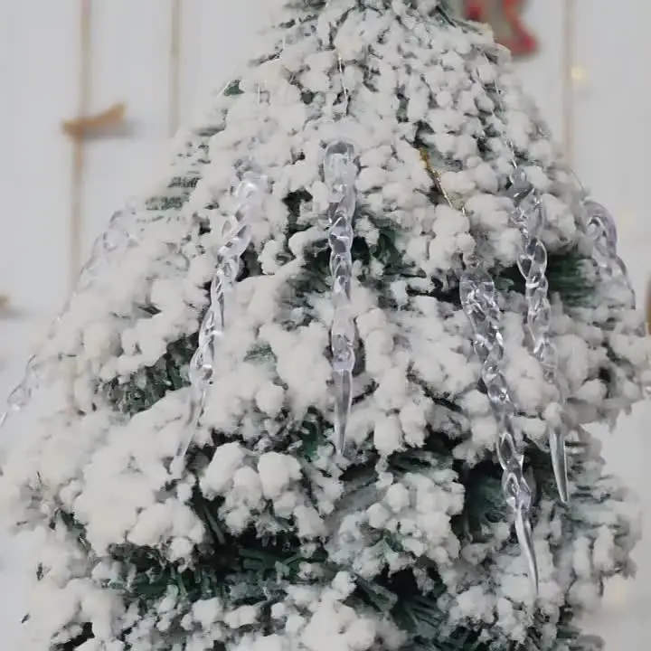 12 Pezzi Set Di Decorazioni per Albero Di Natale, Ghiaccioli in Vetro