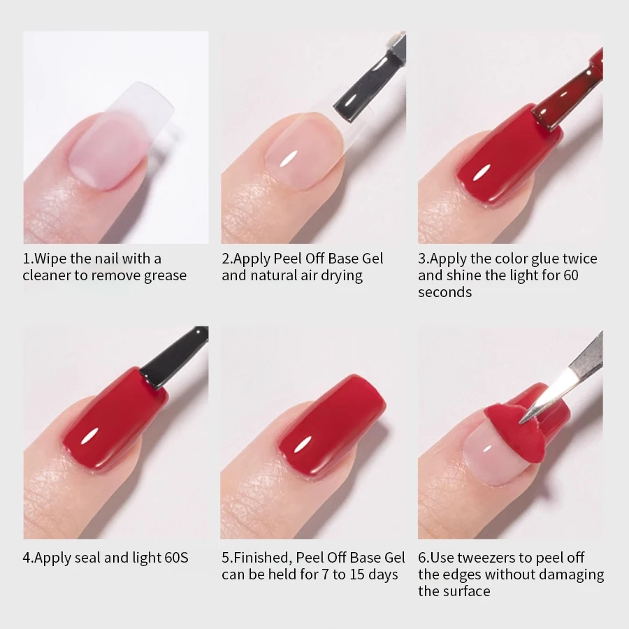 RSNAIL Peel Off Base Gel 10g Clear Primer UV Gel Nail Polish Base Semi Permanent Air Dry For Protect Care Nails Art Glue