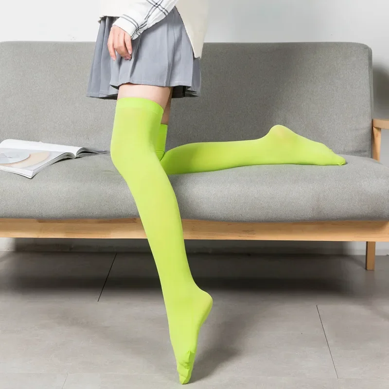 Sexy Schwarz Weiß Soild Farbe Lange Socken Frauen Über Knie Oberschenkel Hoch Über Den Knie Strümpfe Lolita Damen Mädchen Warme Knie Socken – Detail 16