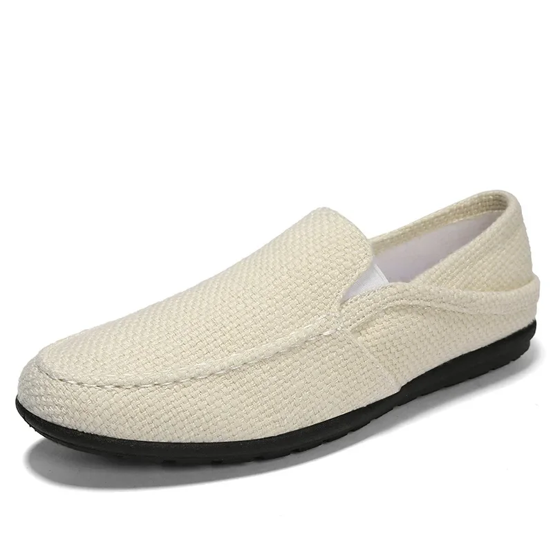 New Men Shoes Hemp Breathable Men Casual Shoes Driving  Men Soft Comfortable Loafers Brand Fashion Half Slippers Flats2023 6