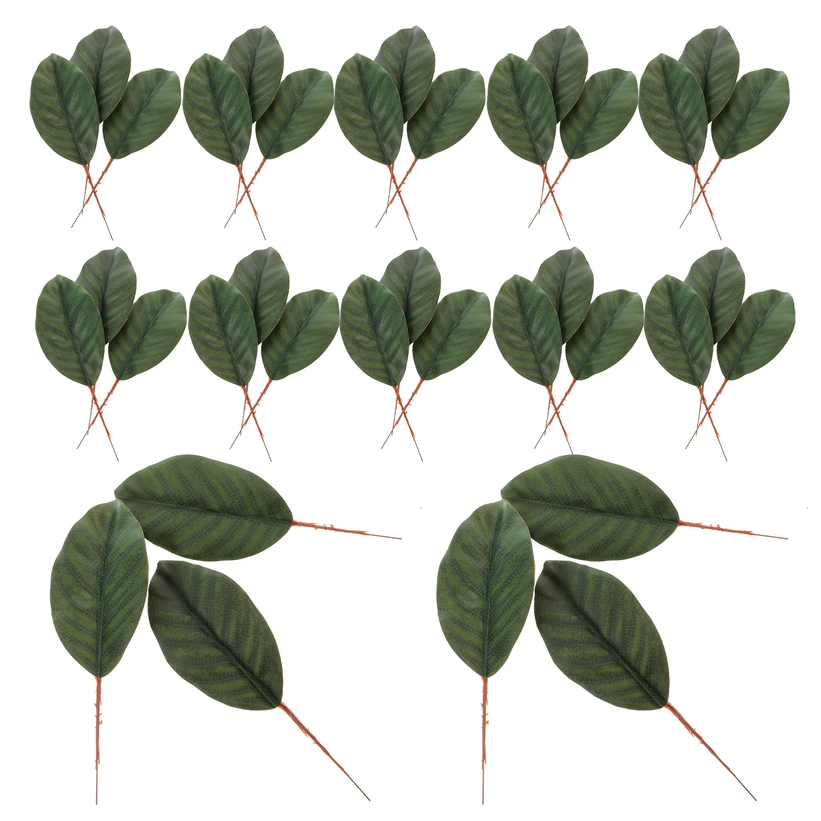 

30 Pcs Artificial Magnolia Leaves Green Plant Crafts Fake Leaf Decor Faux Decorative Bouquet
