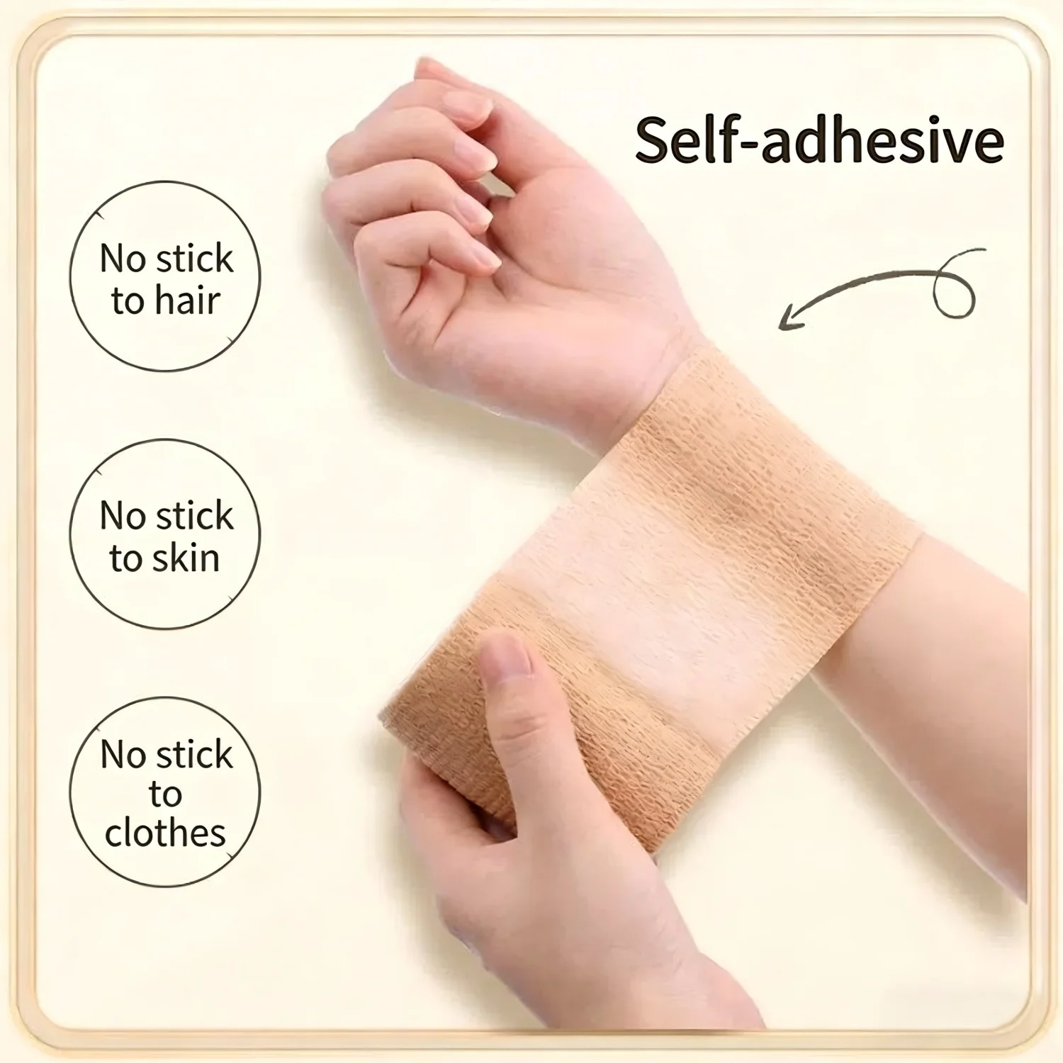 5 Stück kohäsive elastische Bandage, selbstklebender Vlieswickel, 2,5/5/7,5/10 cm, Einweg-Klebeband, Sportfixierung – Detail 4