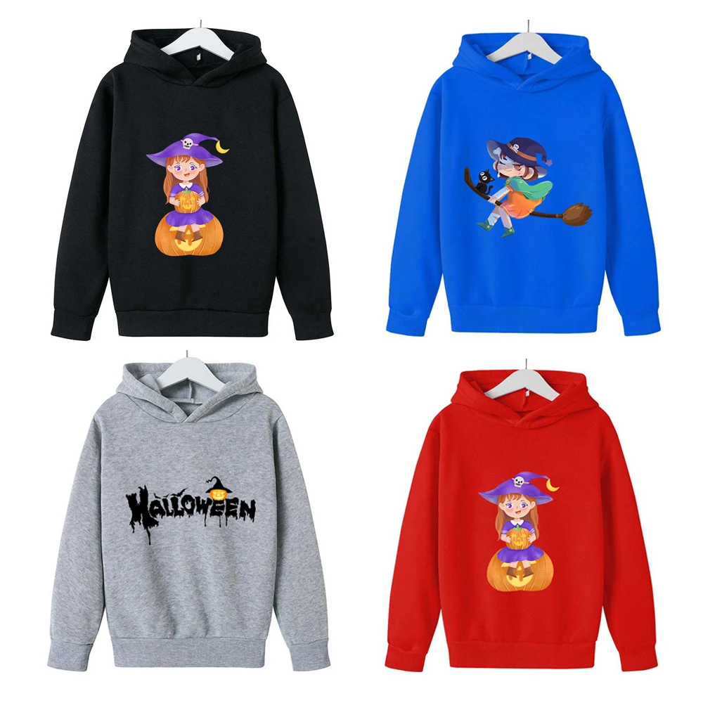 

Худи на Хэллоуин, детская одежда, топы для девочек и мальчиков, Осенние свитшоты, пуловер для девочек с мультяшным принтом, худи для мальчиков, Прямая поставка