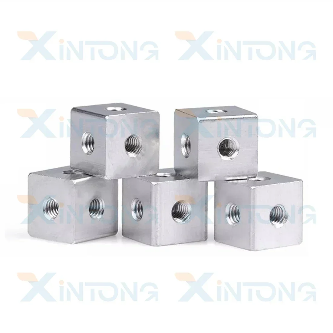 10-Piece Anodized Aluminum Cube Connector Set - 6-Way Square Spacer Brackets