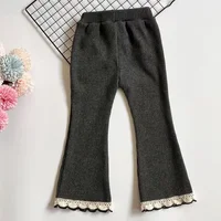 Children Casual Simple Pants Autumn and Winter New Korean Style Girls Leggings Cotton Solid Color Stretch Bell Bottoms 4