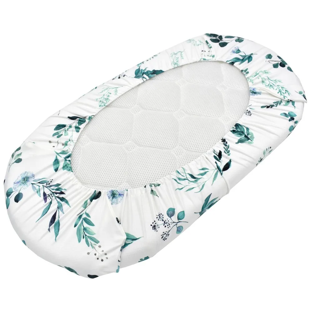 Mattress Cover Flower Pattern Removable Spandex Baby Cradle