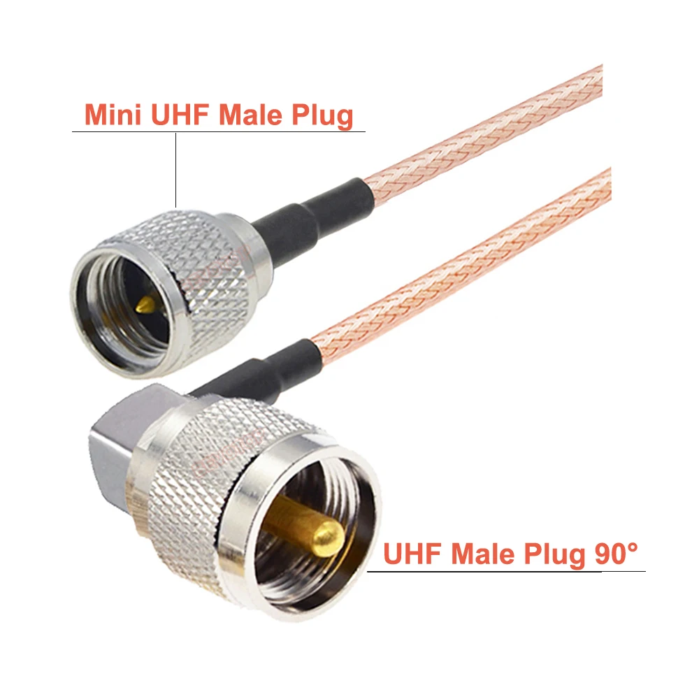 BEVOTOP Mini UHF Male to UHF PL259 Male Plug SO239 Female Jack RG316 Cable 50 Ohm RF Coaxial Pigtail Jumper Extension Cord