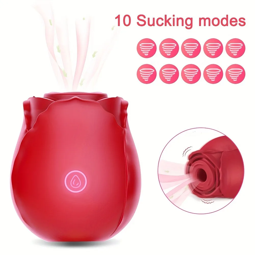 Rose G-Spot Vibrator For Women Clitoral Stimulator 10 Modes For Intense Licking And Vibration Suitable For Couples Adult Sex Toy