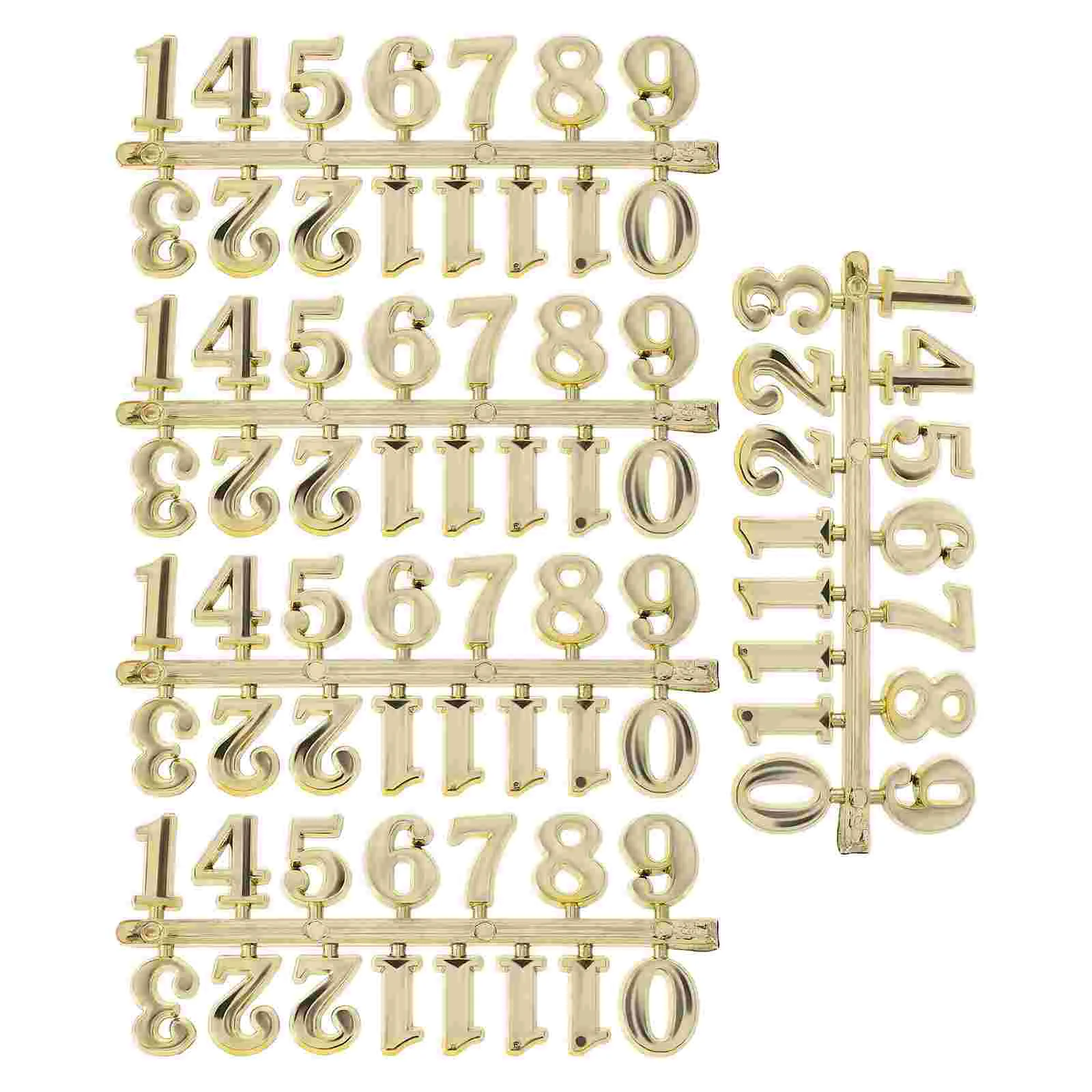 5 Sets Clock Accessories Numbers Self Adhesive Plate Mini Digital DIY Golden Plastic wall clock digital wall clock digital display clock
