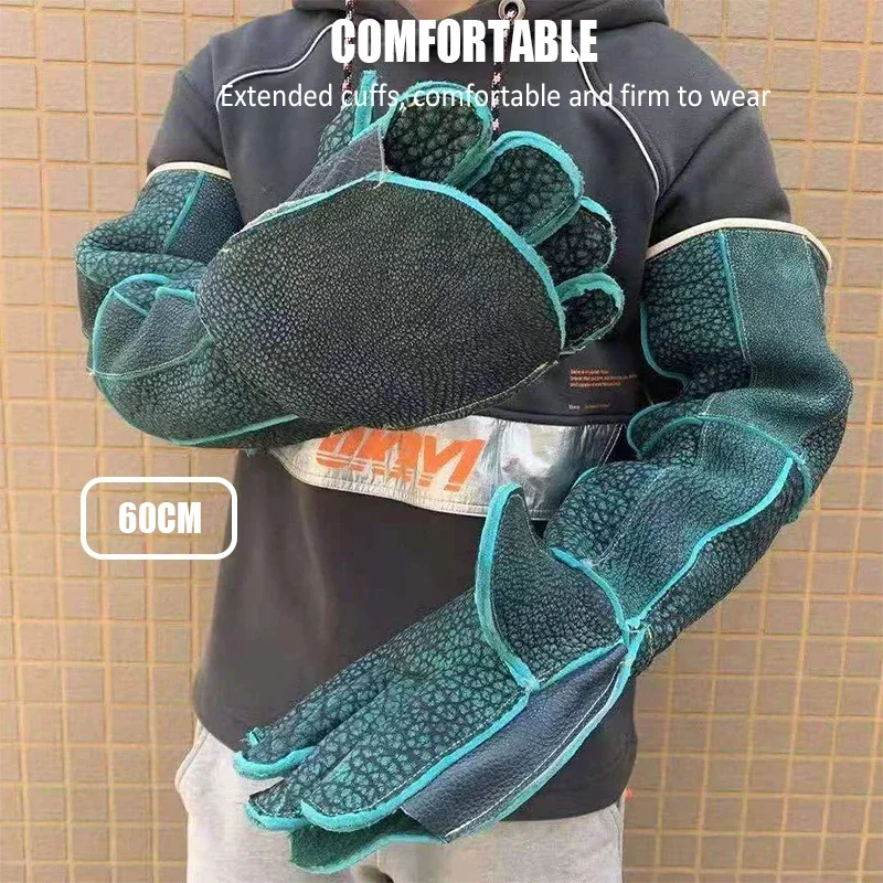 Extra Thick Anti-bite dog training Gloves anti-cat scratches Puncture Resistant Leather Pet Handling Gloves Pet Bathing Supplies