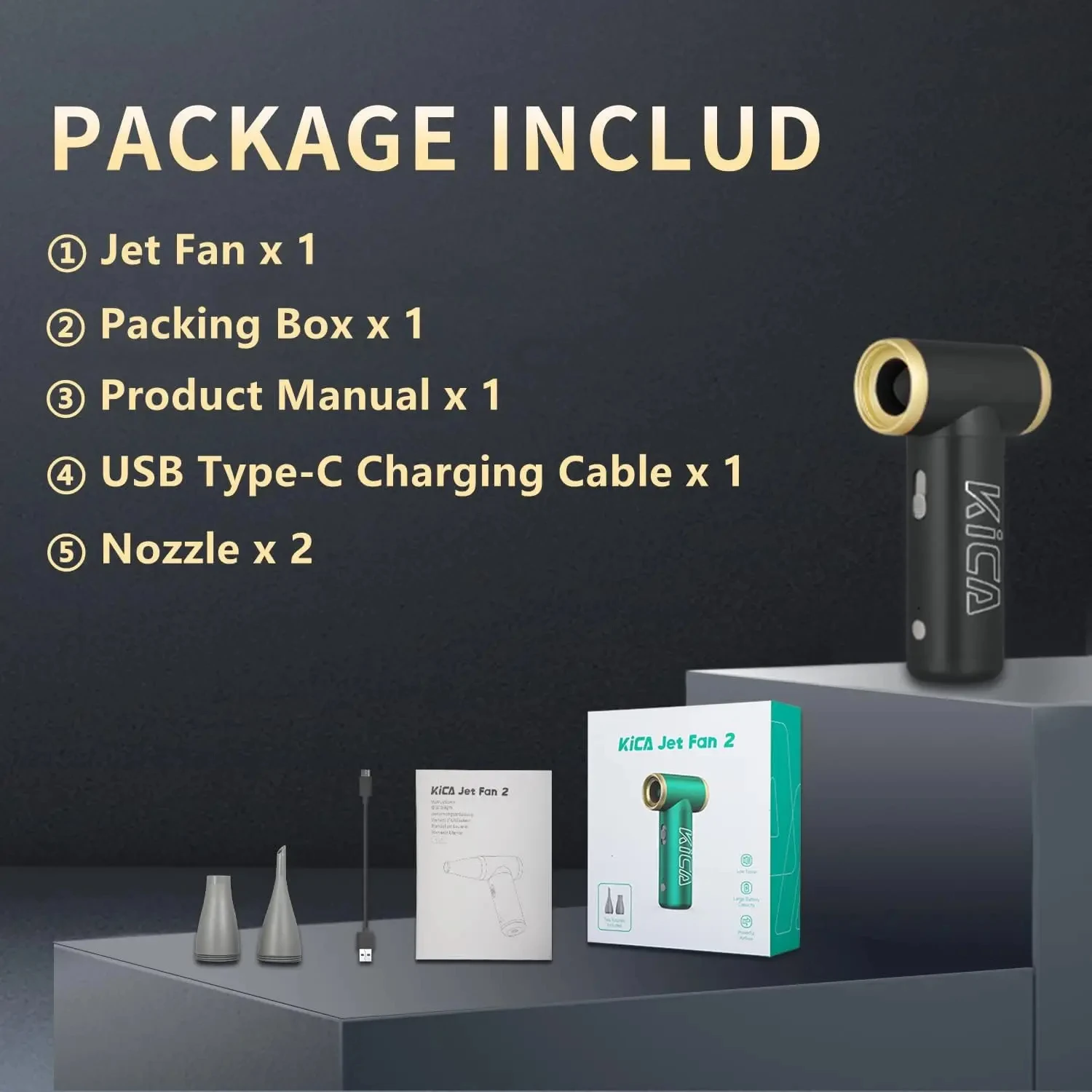 kica제트팬2 KICA Jet fan 2 휴대용 무선 공기 먼지털이 압축 전기 송풍기, PC 자동차 컴퓨터 키보드 카메라 클리너, 100000RPM