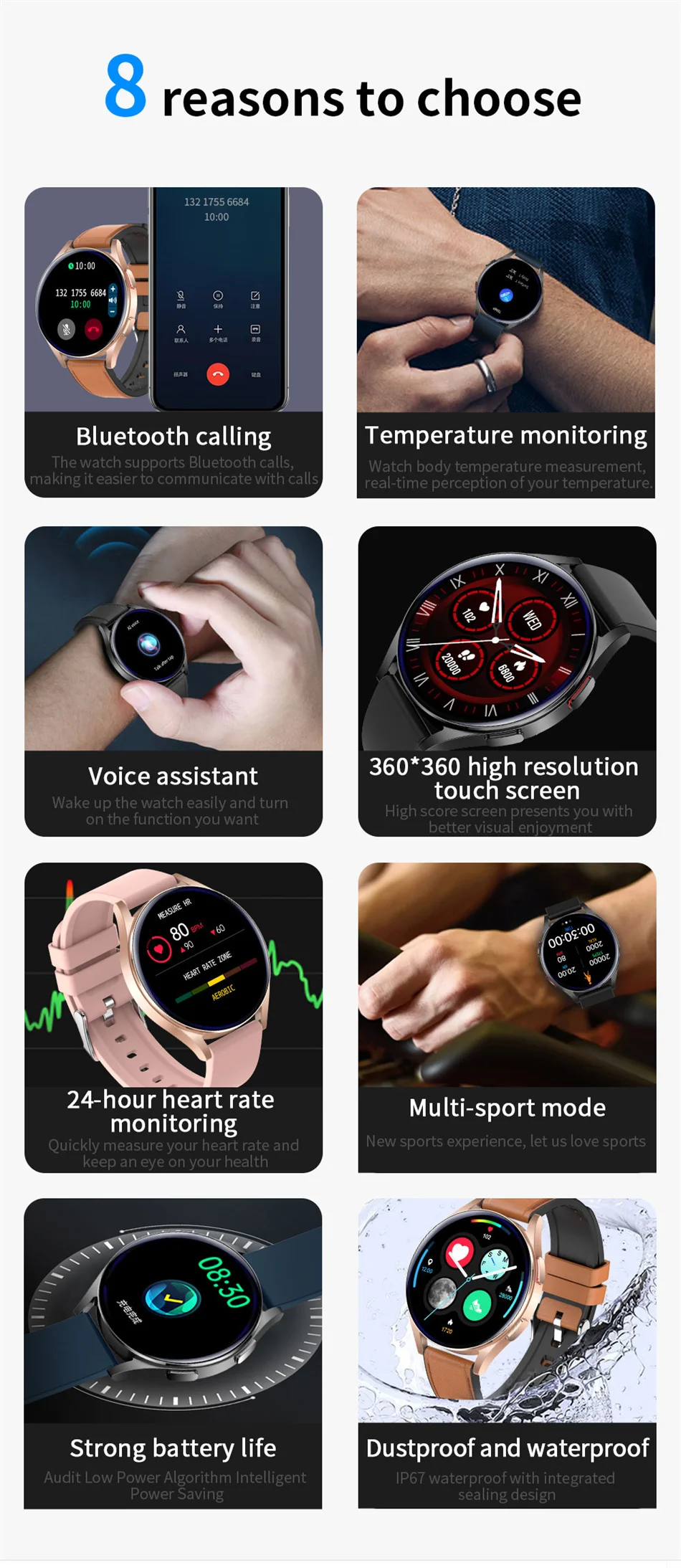 2022New Bluetooth Call Smart Watch Men Women Custom Watch Face Voice Assistant 1.32 Inch Display 360*360 HD Watch Man Smartwatch