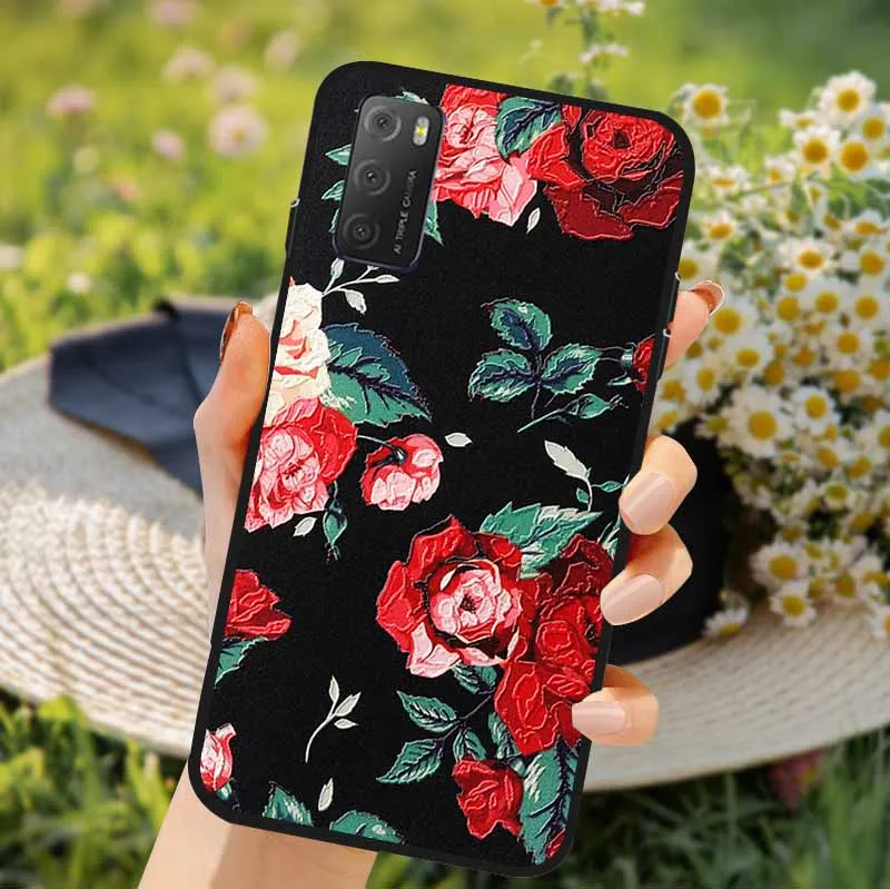 3D Soft TPU Floral Embossed Silicone Phone Case - Elegant Flower Design Back Cover