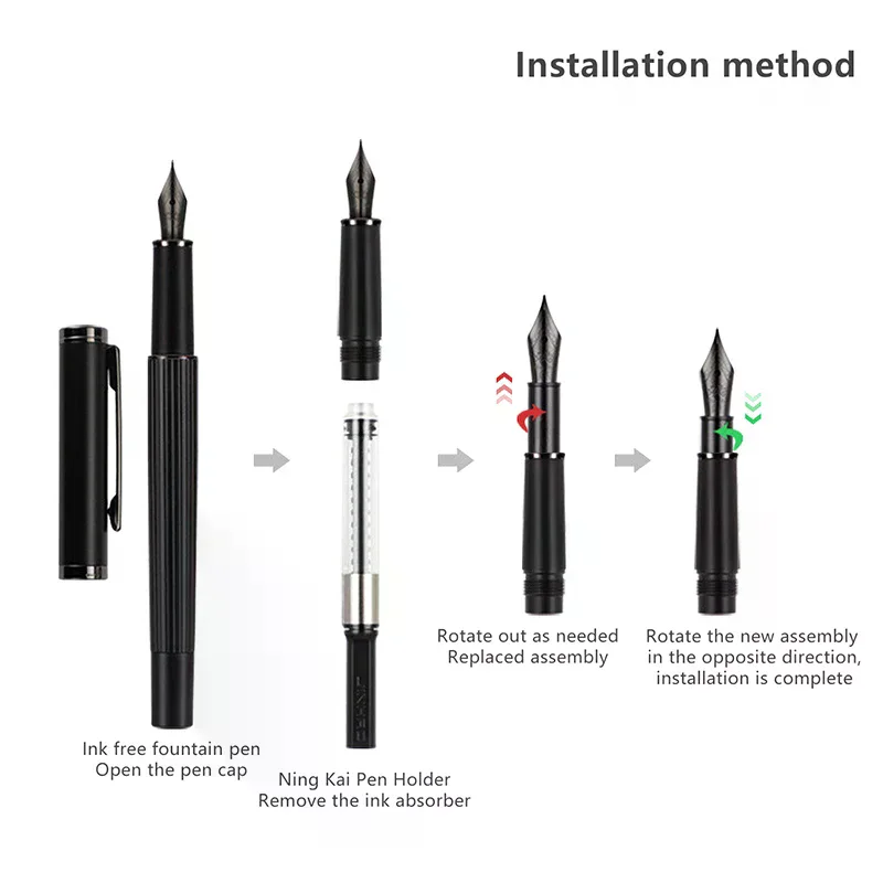 1개 진하오  5개의 만년필 펜촉 교체용 금속 EF/F/M 82 88 95 100 미니 펜 학교 사무용품 졸업 선물