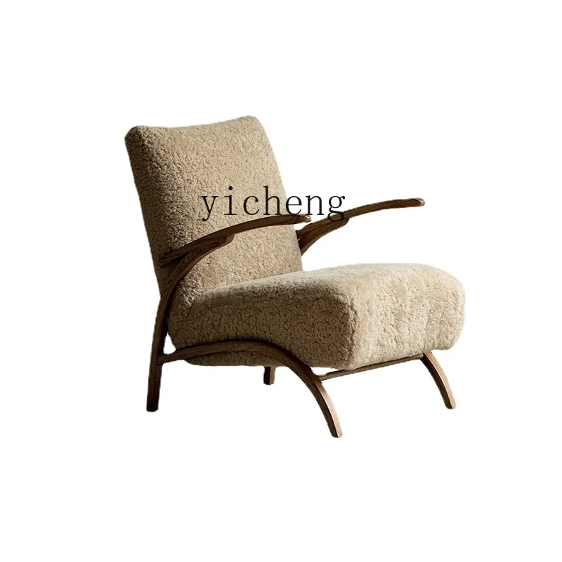 

Zc Medieval Replica \Designer Creative Artistic Chair French Retro Lambswool Leisure Chair Living Room Couch