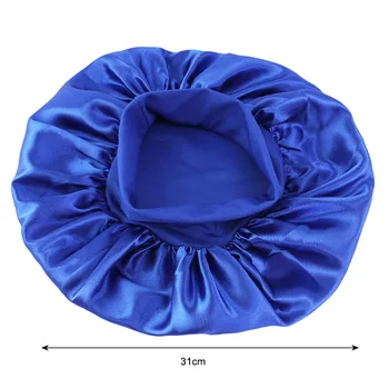 New Satin Wide Brim Nightcap Silky Bonnet Hair Wrap for Sleeping Sleep Cap With Elastic Soft Band Styling Cap Hair Wrapping Tool 2