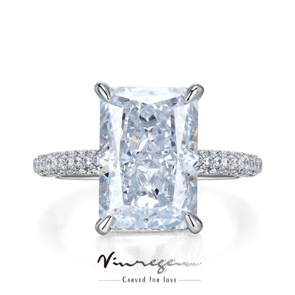 

Vinregem Radiant Cut 3CT 7*10 MM Sapphire Gemstone Ring For Women Anniversary Gift 100% 925 Sterling Silver Jewelry Wholesale