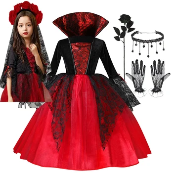 Girls Gothic Vampire Costume 1