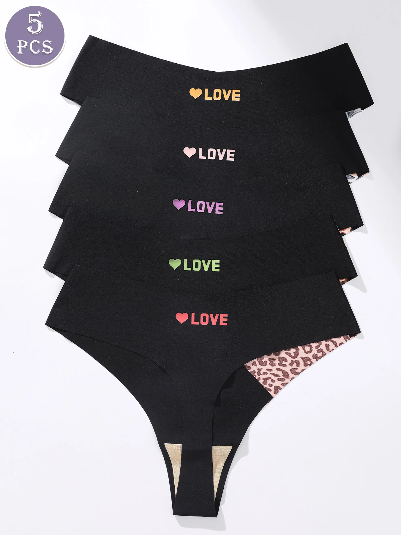 5 Stück Damen-Höschen, nahtlos, bequem, weicher Stoff, sexy Dreieckshöschen – Detail 13
