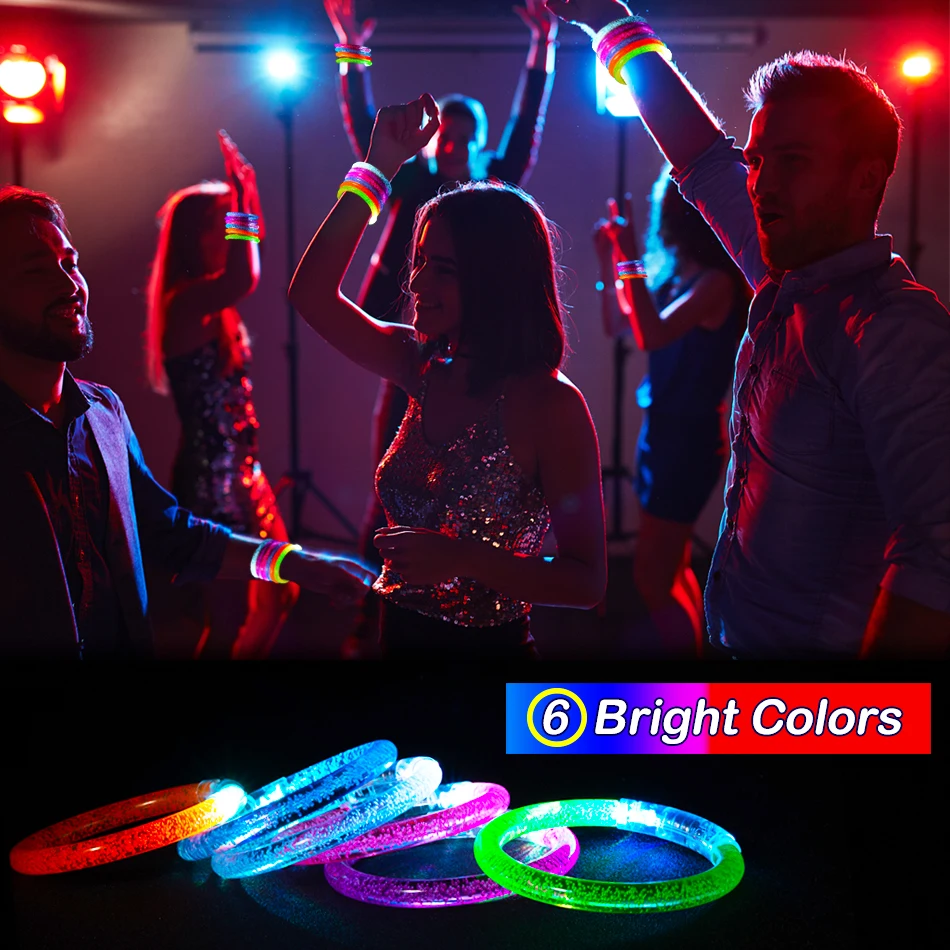 10/15/30/50 Pcs LED Bracelets Glow Bangle Light Up Wristbands Glow in The  Dark Party Supplies Neon Bracelet for Kids Adults - AliExpress