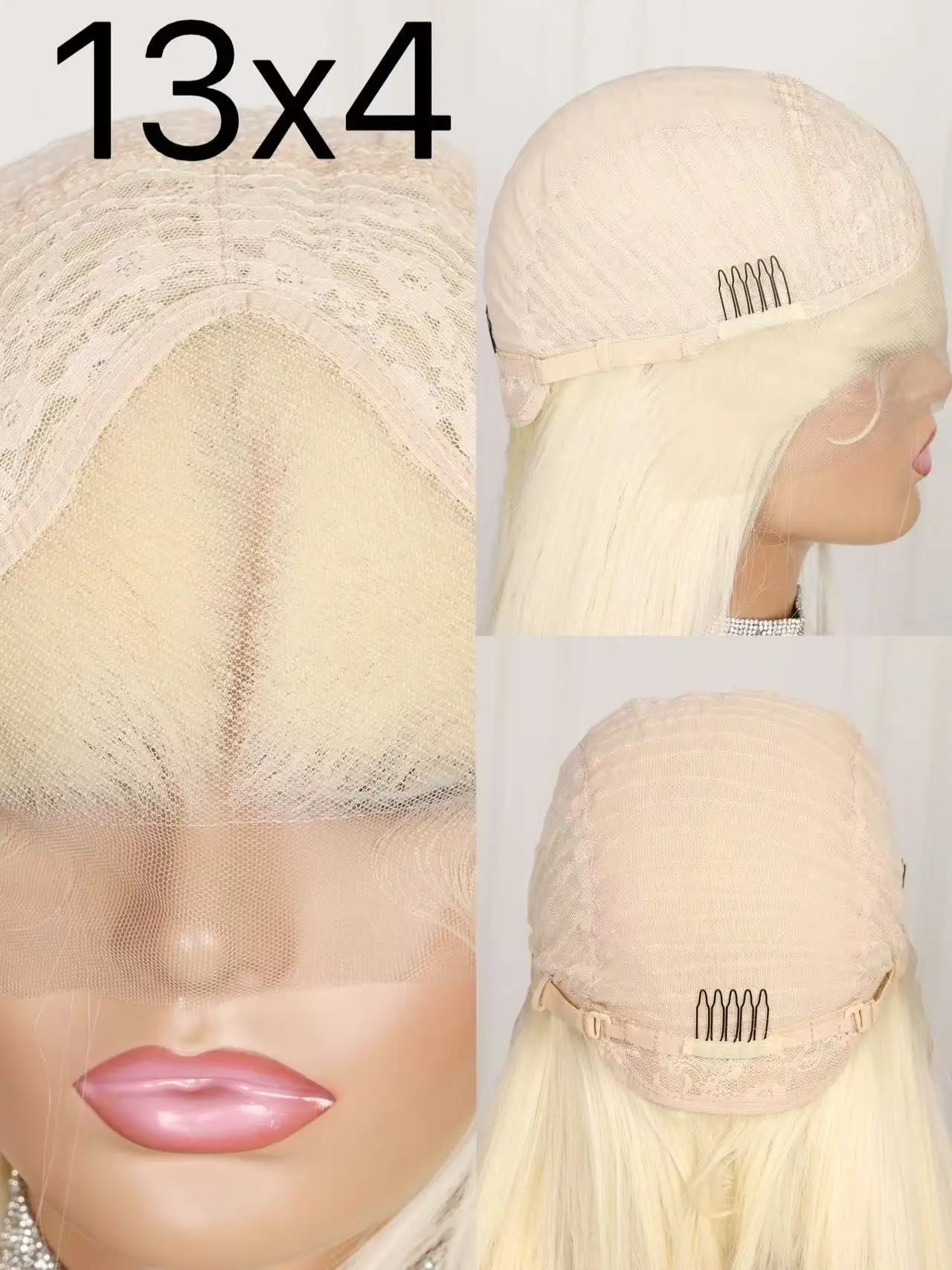 613 Honey Blonde Color Short Bob Straight 13X4 Full HD Lace Frontal Wig For Women Preplucked Bleach Knots Cosplay Daily Party 6