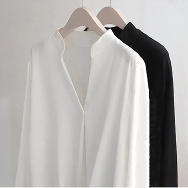2024 Spring Summer Women Long Sleeve Blouse Plus Size 5XL Female Shirts European Style V Neck Tops Brand Clothes Blause KN128