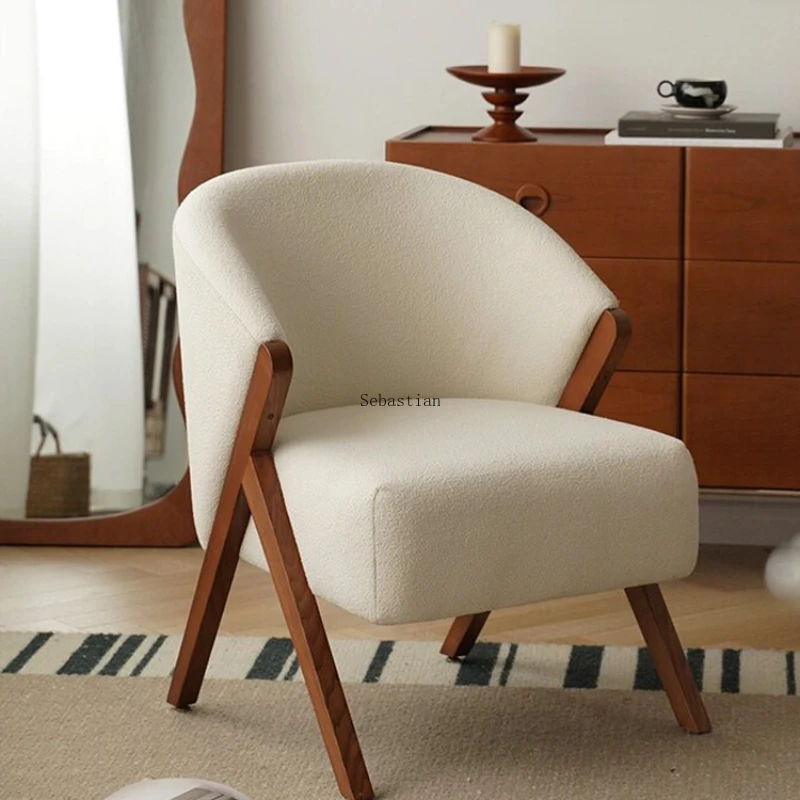 NordicSolidWoodBalconySofaSinglePersonNegotiationTableLeisureChairHomestayHotelLazy