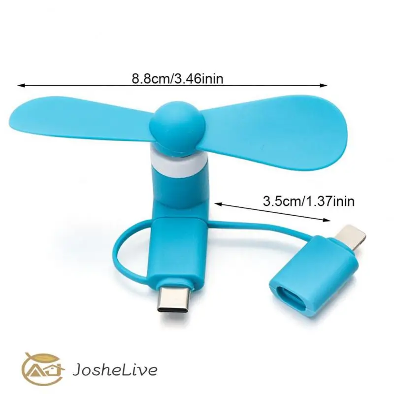 

3-в-1 Электрический вентилятор для телефона с разъемом Micro Usb Type-c