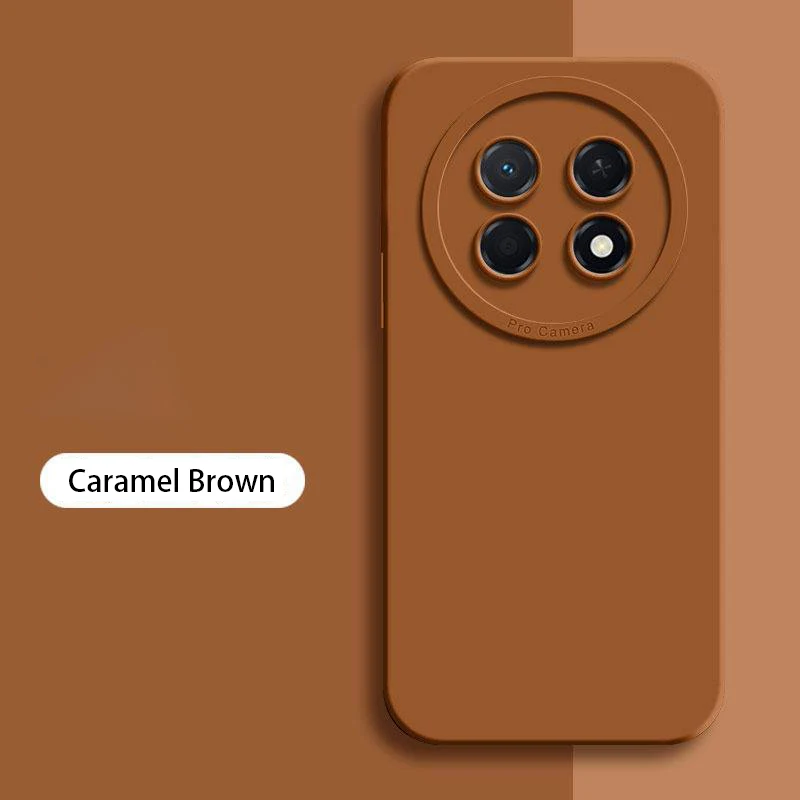 Solid Color Liquid Silicone Phone Case with Lens Protection and Angel Eyes Design