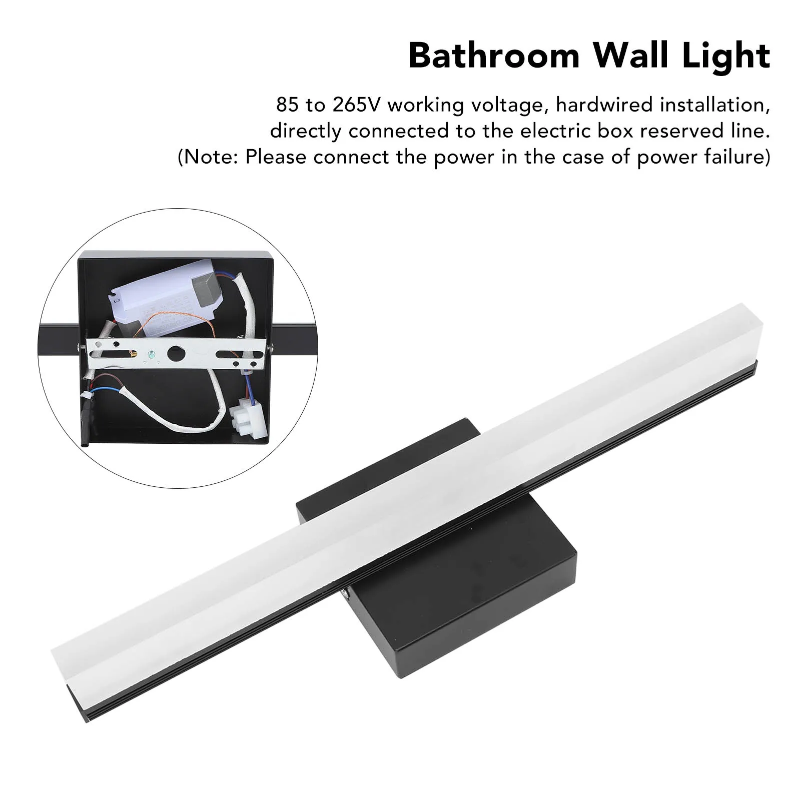 ZK50 LED Vanity Light 15.7 Inch 6000K White Light Over Mirror Wall Mounted Modern Vanity Bar For Bathroom Bedroom