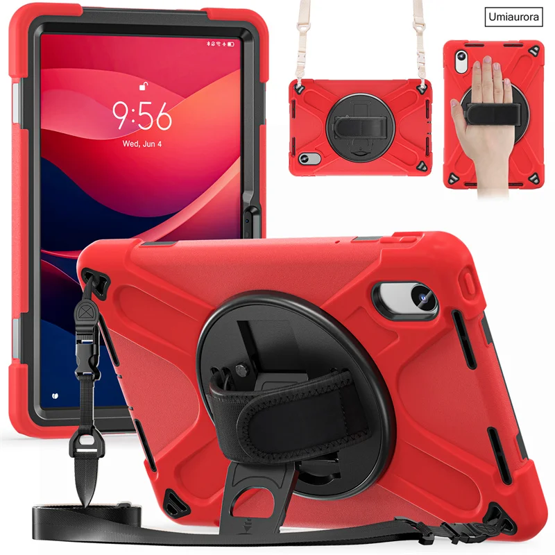 Heavy Duty Rugged Tablet Case with Stand and Strap - Shockproof