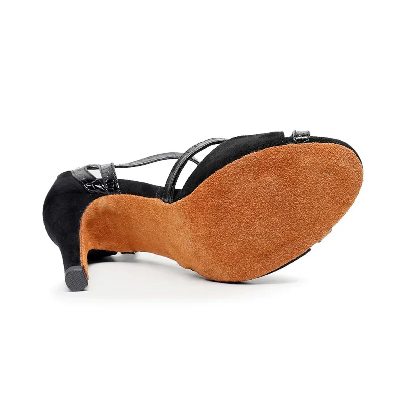 Hot Dropshipping Salsa Jazz Ballroom Outdoor Practice Latin Dance Shoes for Women Dancing Modern High Heels Satin Sandals