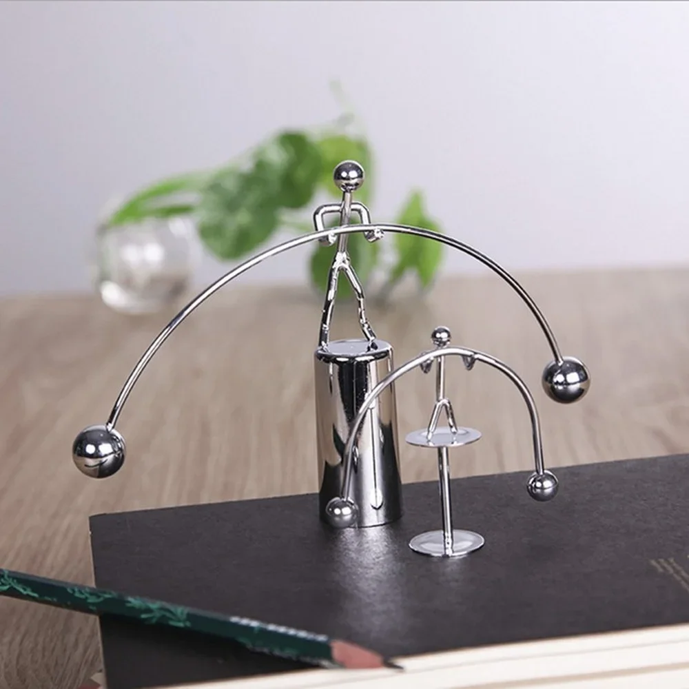 1PC Physics Balancing Tumbler Decompressive Toy Stainless Steel Balance Ball Weightlifter Kinetic Art Home Decor Drop Shipping