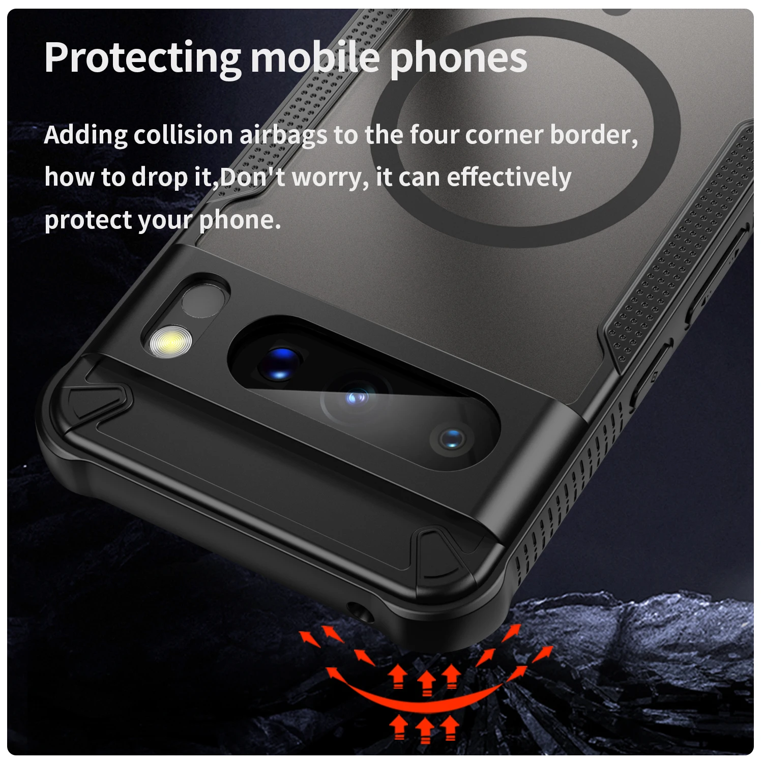 Magnetic Luxury Matte Translucent Armor Shockproof Case with Magsafe Wireless Charging Compatibility