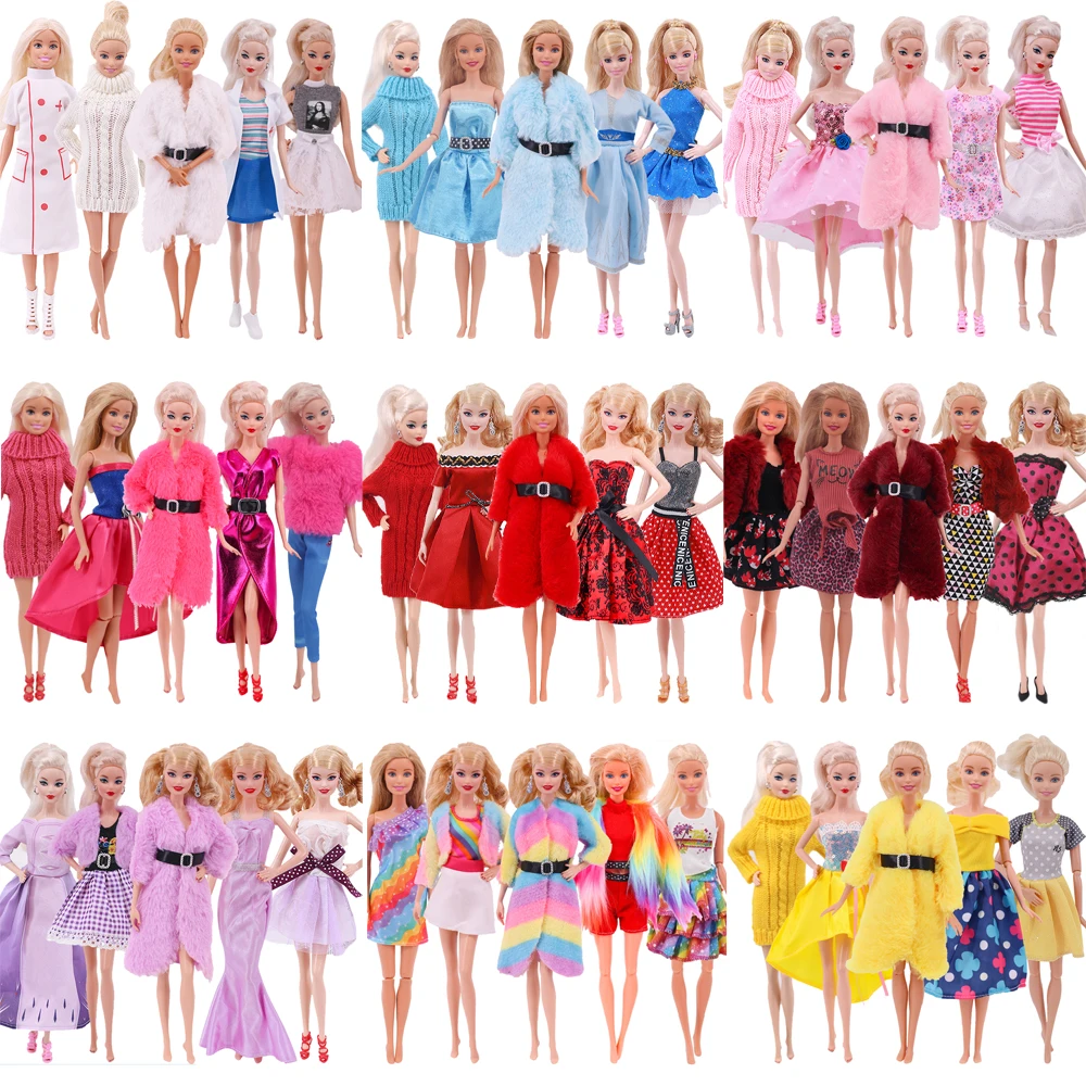 5PcsSetBarbiesClothesMiniHandbagsDollToyClothesAccessoriesfor118inchDollCasual