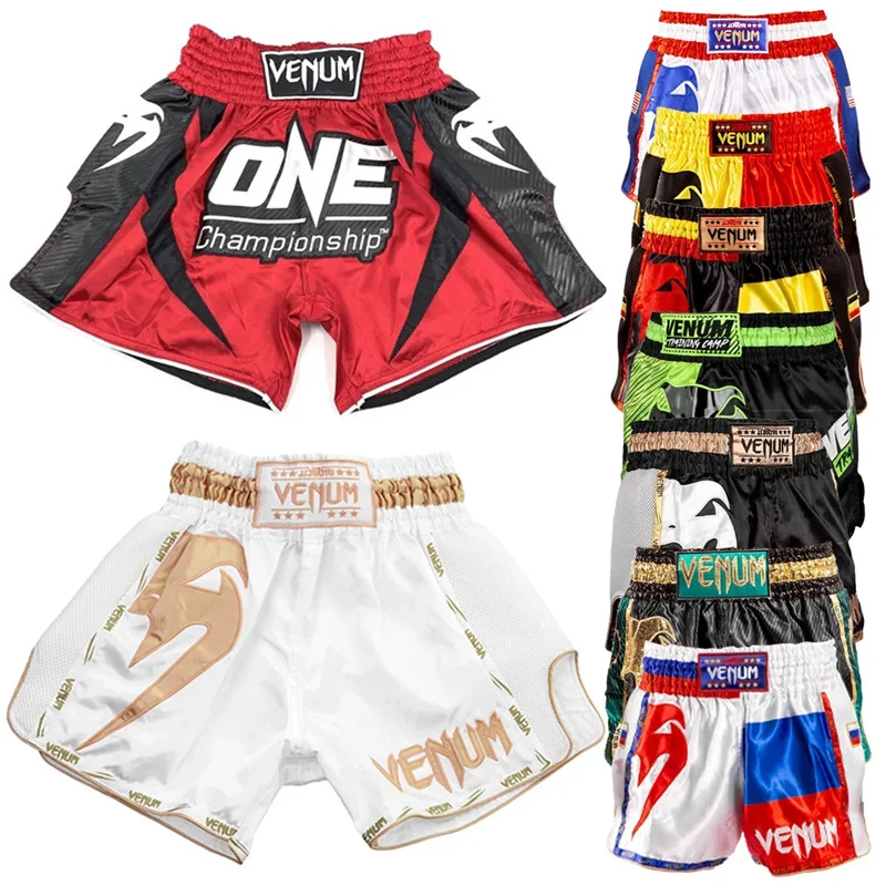 

Boxing shorts high waisted Thai sports shorts combat training shorts running fitness shorts embroidered style Thai boxing shorts