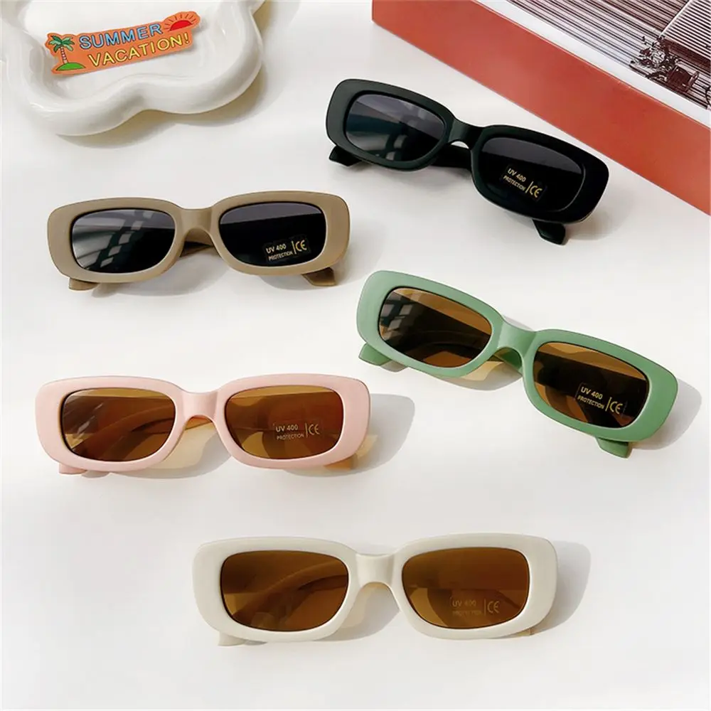 Children Cute Vintage Frosted Rectangle UV400 Sunglasses Outdoor Girls Boys Sweet Sunglasses Protection Classic Kids Sunglasses
