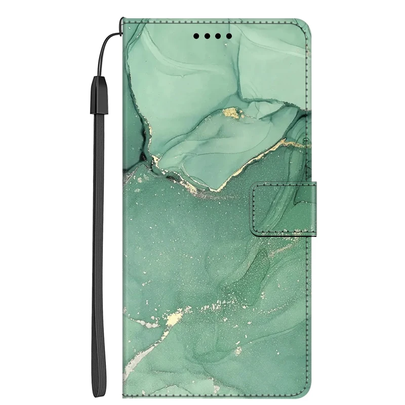 Elegant Marble Leather Flip Cover with Magnetic Wallet and Stand