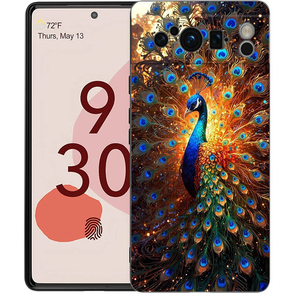 Luxury TPU Phone Case with Mandala Flower Totem Design - Black Soft Back Cover