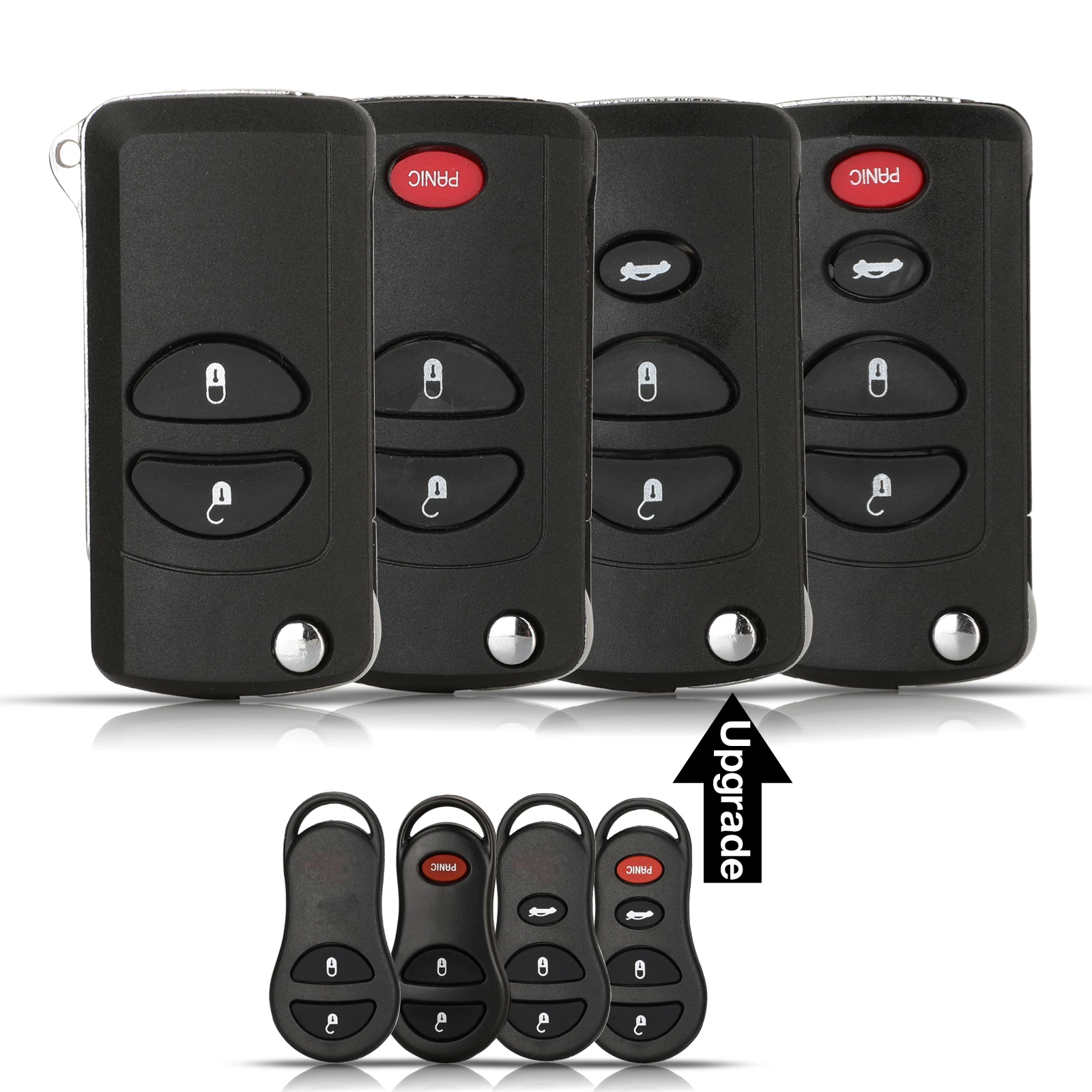 

jingyuqin 2/2 + 1/3/3 +1 BUT For Jeep Chrysler Upgraded Version Folding Flip Smart Car Key Shell Protective Cover Remote Key