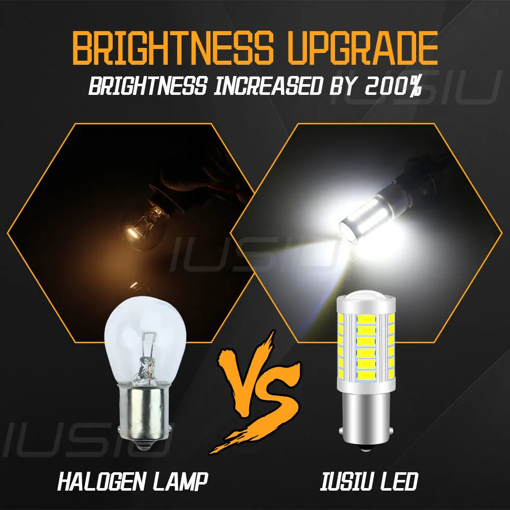 IUSIU LED ���� 33SMD ��ȣ ���� �ڵ��� ����, T20 P21W 1157 1156 7440 7443 BA15S S25 BAY15D R5W WY21W W21W P21/5W W21/5W, 2 ��