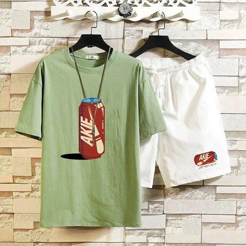 Camiseta estampada para hombre, ropa para hombre, chándal de gimnasio, conjuntos de pantalones cortos para correr, trajes deportivos holgados, top gráfico de alta calidad, tendencia elegante 2024